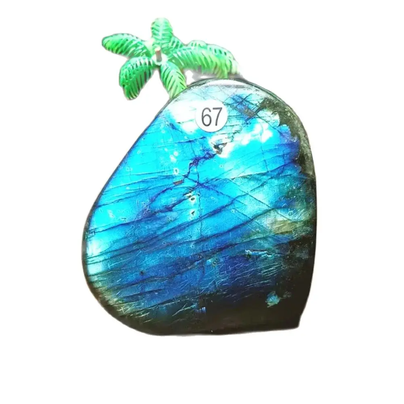 Natural Labradorite Crystal Pendant — Blue Flash Reiki Raw Stone, Chakra Quartz Ornament