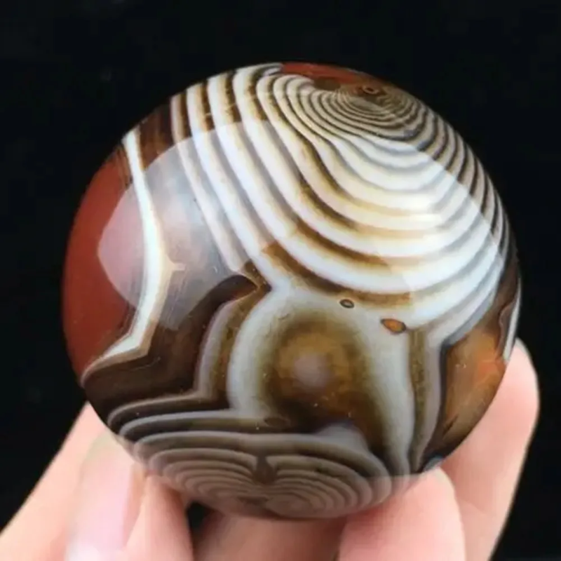 Natural quartz crystal lace agate ball reiki energy ball treatment  + 15pcs