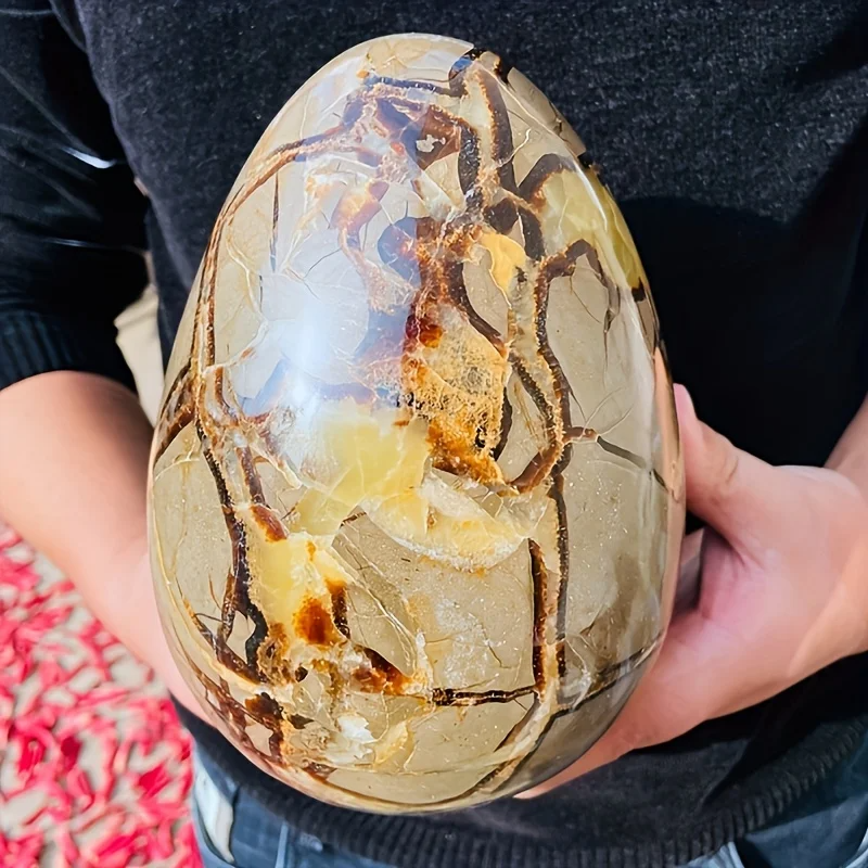 500-800g Turtle Back Stone Dragon Crack Egg Crystal Healing Stone, Home Decor, One-of-a-Kind Valentine's Day Gift