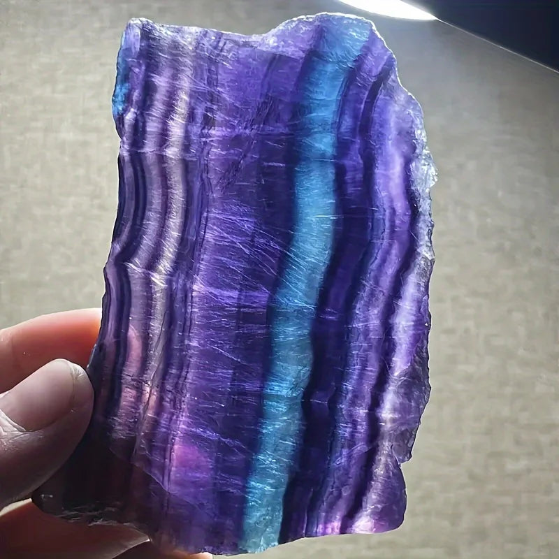 1PC Fluorite Crystal Slices , Family Themed Glam Style Crystal Stones, Home and Garden Decoration，Gifts, Couples, Love