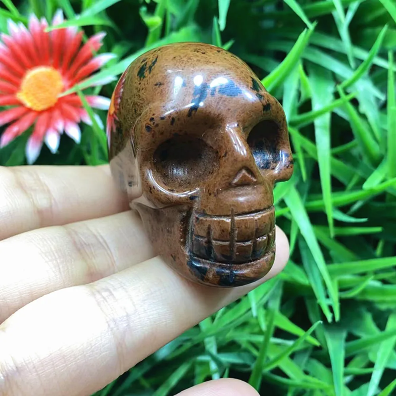 Natural Crystal Carved Skull — Hand-Carved Quartz Gemstone Skull, Healing & Collector Piece