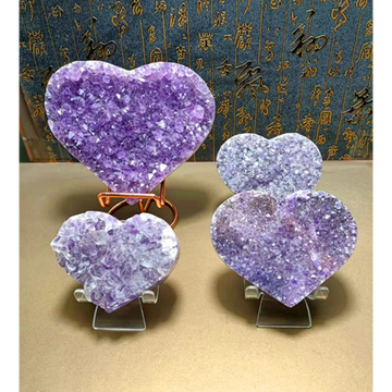 Natural Amethyst Geode, Loving Heart Shape, Quartz Cluster Crystal Specimen, Energy Healing, Wholesale