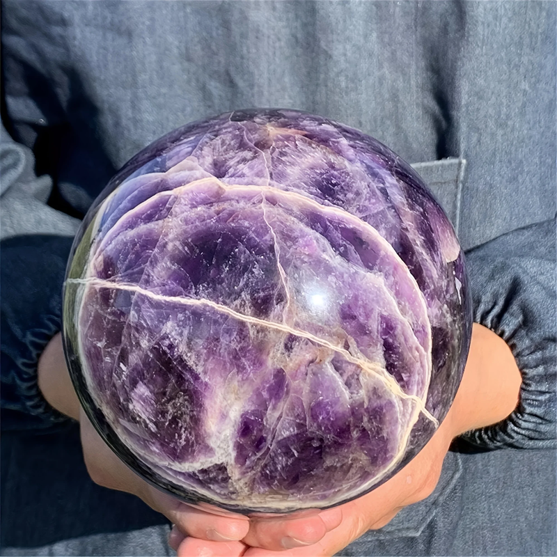 6-6.5cm Dream Amethyst Ball Polished Room Decor Crystal Crafts Stone Globe Souvenirs  Holiday Gifts Indoor Decorative Stone