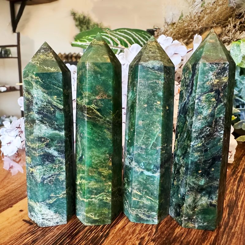 1PC Genuine Artificial Emerald Stone Tower Obelisk for Home Decoration-Perfect Crystal Gift for Holidays, gorgeous style