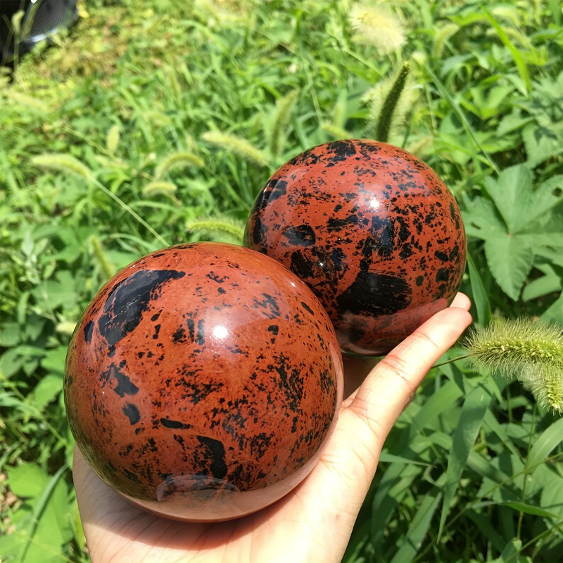 Red Obsidian Sphere,Polished Ornamental Crystal Display Piece,family theme, gorgeous style, decorative stones, crystal gifts