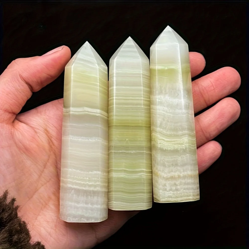 9-10CM Natural Afgan Jade Point Tower Birthday Gifts  Engraving Jade   Healing Crystals Angel Chakra Crystals