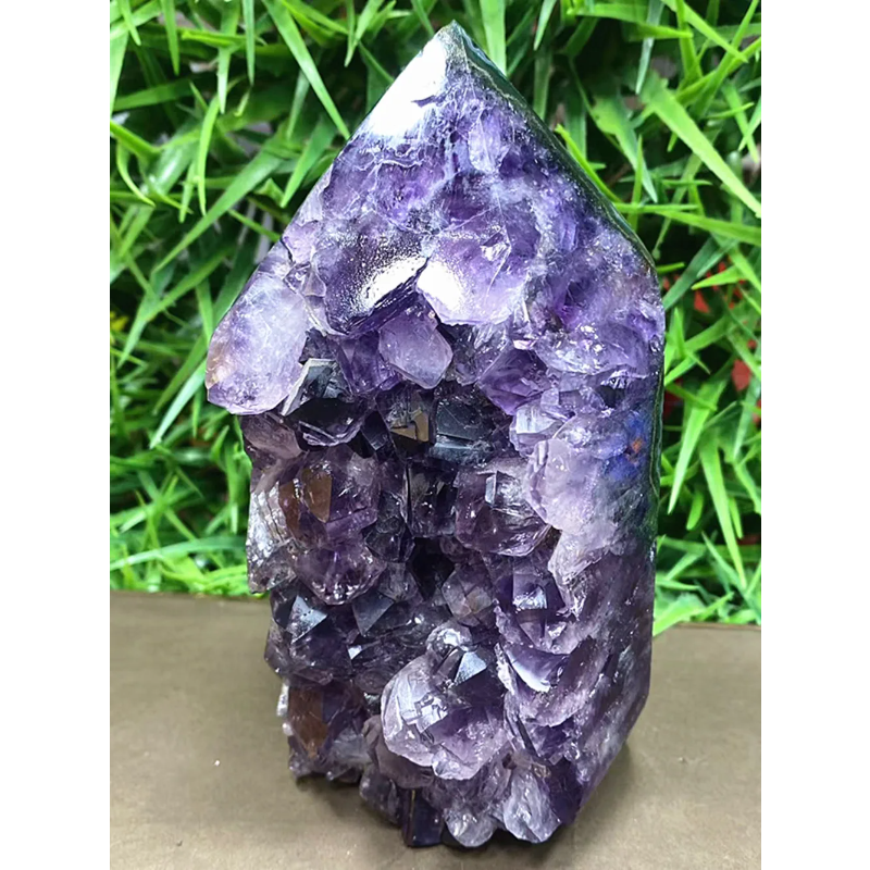 Natural Fluorite Crystal Wand — Polished Quartz Point, Multi-Color Healing Wand