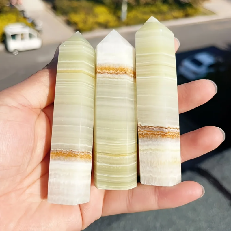 9-10CM Natural Afgan Jade Point Tower Birthday Gifts  Engraving Jade   Healing Crystals Angel Chakra Crystals