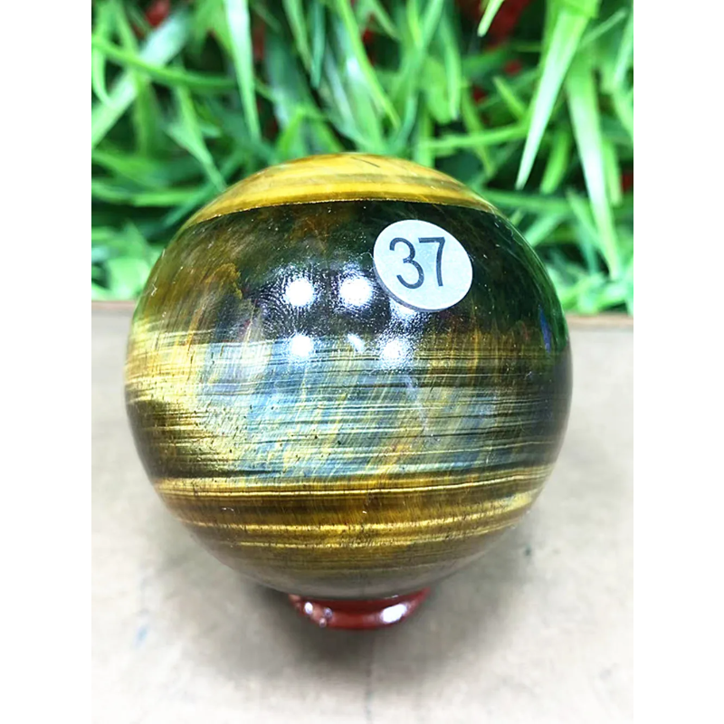 Natural Tiger's Eye Crystal Ball — Polished Healing Sphere, Home Decoration Gift