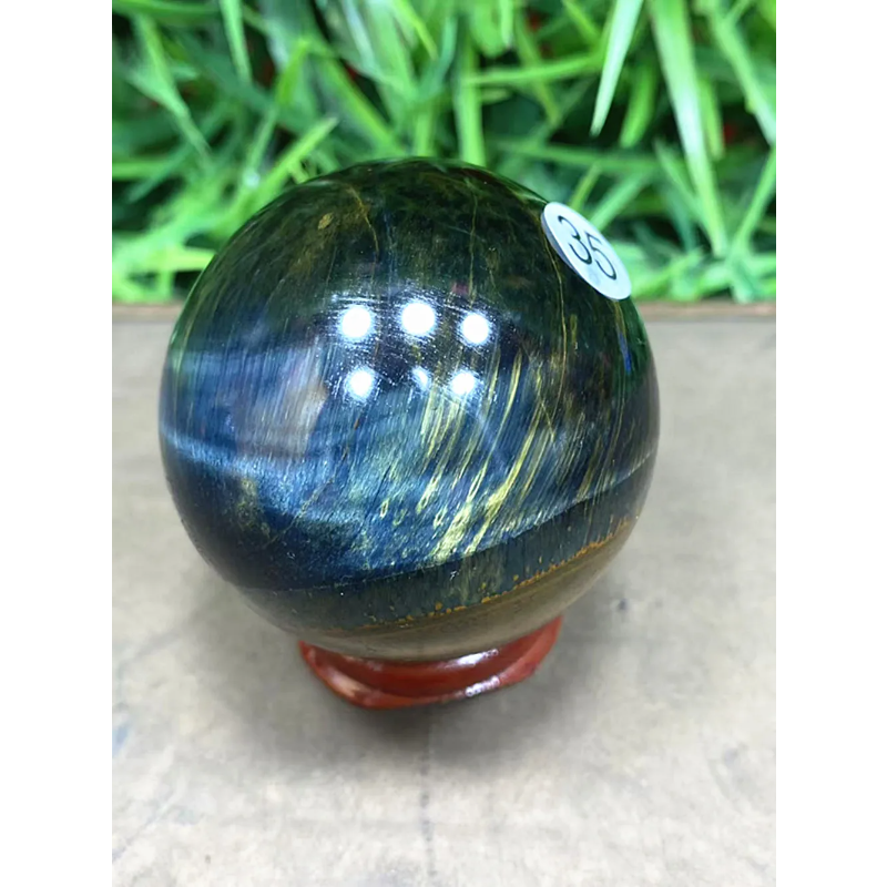 Natural Tiger's Eye Crystal Ball — Polished Healing Sphere, Home Decoration Gift