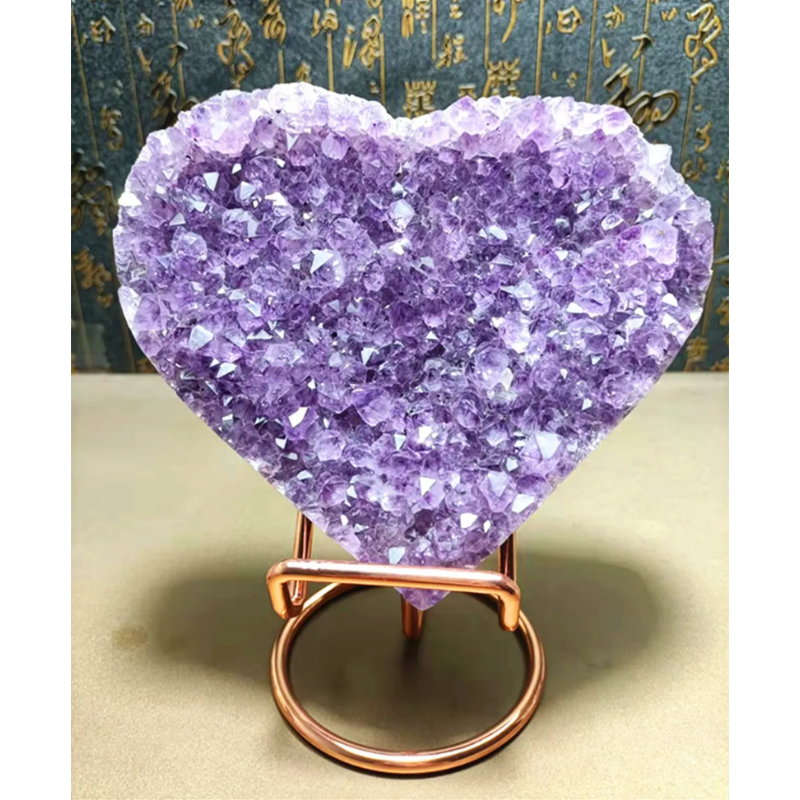Natural Amethyst Geode, Loving Heart Shape, Quartz Cluster Crystal Specimen, Energy Healing, Wholesale