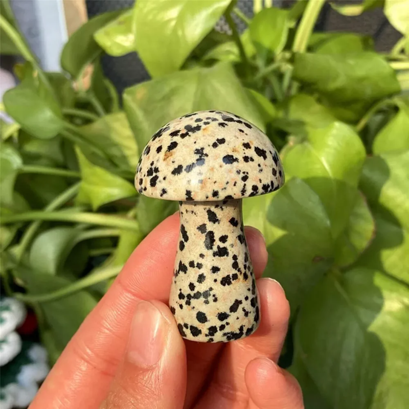 Natural Quartz Crystal Carved Mushroom — 50–60g Chakra Healing Home Decor Gift