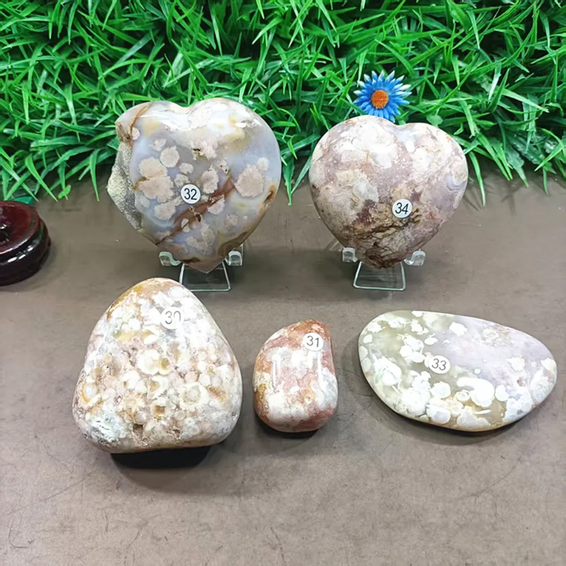 Natural Cherry Agate Crystal Heart — Polished Quartz Heart, Love & Home Decor