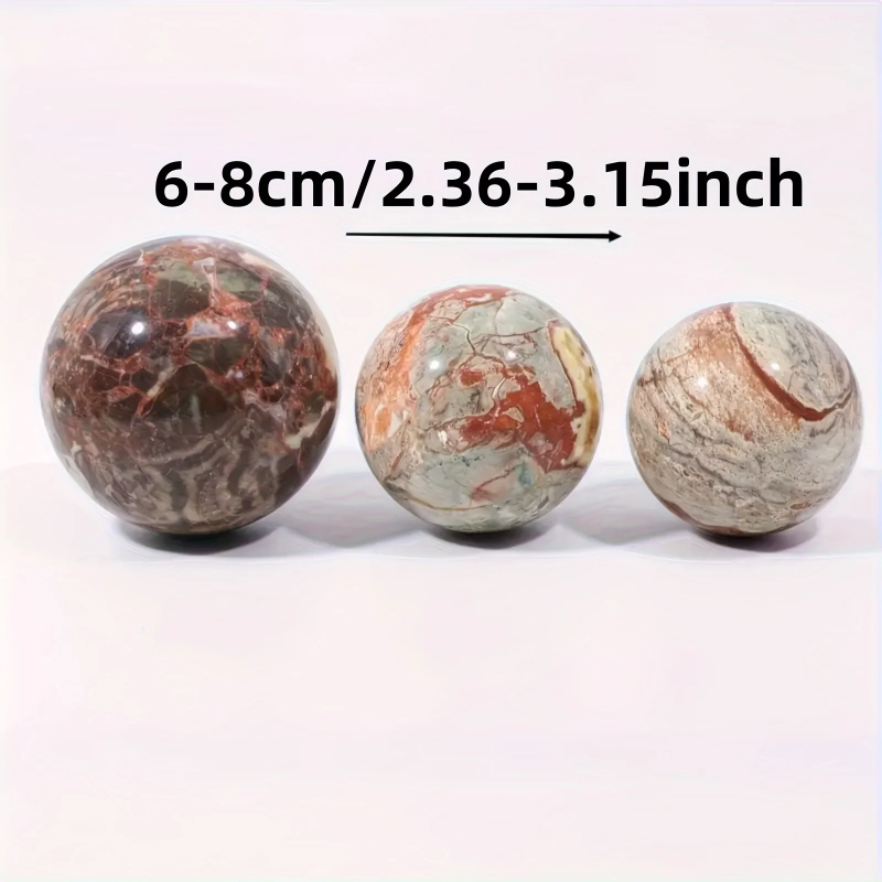 1pc 7.5-8cm Natural Money Lace Agate Sphere, Fengshui Fortune Ball, Home Decor Ornament, Holiday Gift & Crystal Stones Sphere