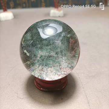 Natural Green Phantom Garden Quartz Crystal Ball — Brazilian Chakra Healing Sphere