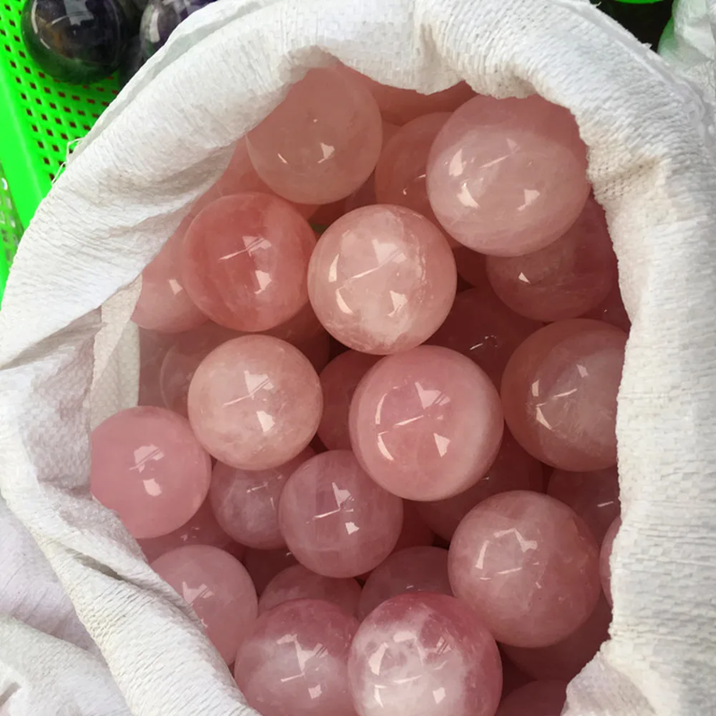 Natural Rose Quartz Crystal Ball — 35–40mm Healing Sphere, Christmas & Wedding Gift