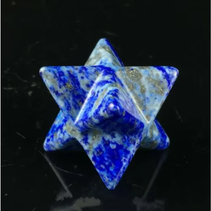 Natural Tiger's Eye Merkaba Star — Sacred Geometry Crystal Point, Chakra Reiki 1.5"