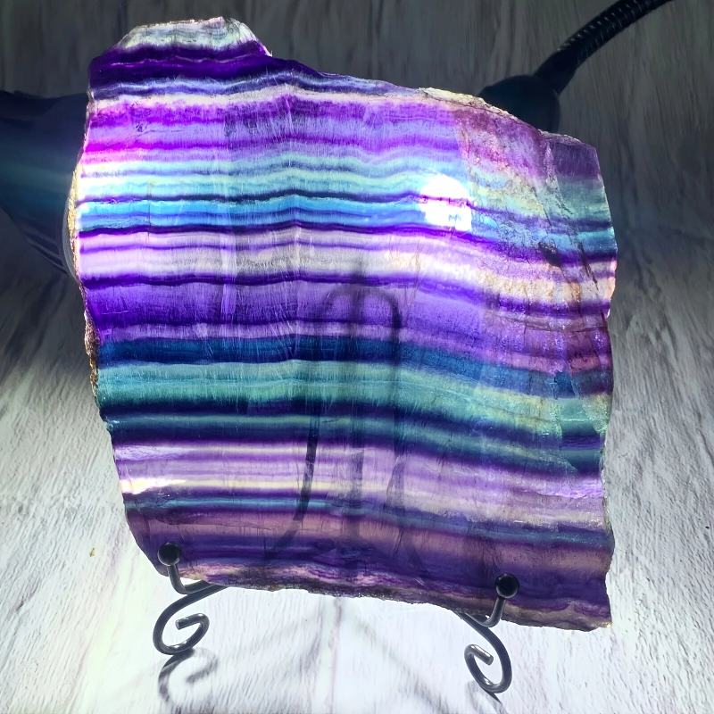1PC Fluorite Crystal Slices , Family Themed Glam Style Crystal Stones, Home and Garden Decoration，Gifts, Couples, Love