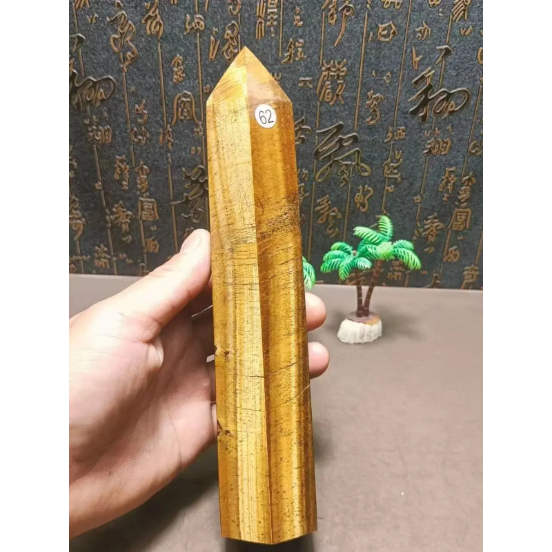 Natural Energy Tiger Eye Jasper Obelisk Crystal stick Point Reiki home decor Chakra Degaussing Tower Treatment