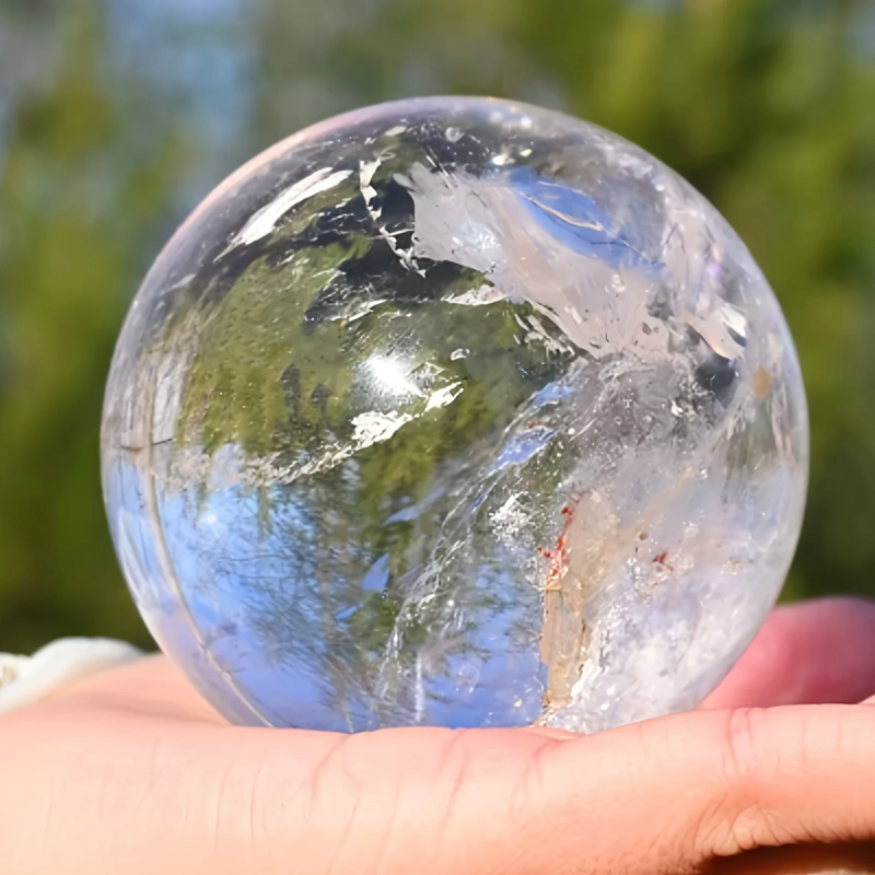 1pc  Large Elegant Clear Quartz Crystal Sphere,Polished Ball,Home Decor and Gift, Unique Gift,Crystal Craft Collection