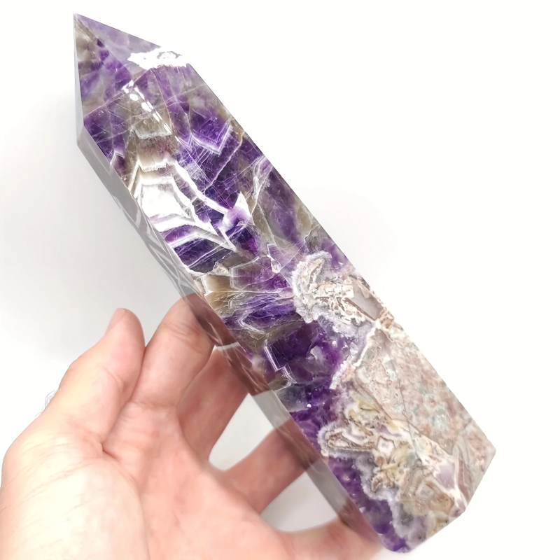 1pc Dream Amethyst Wand Crystals Tower, home decoration, garden embellishment and romantic gifts, family theme, gorgeous style