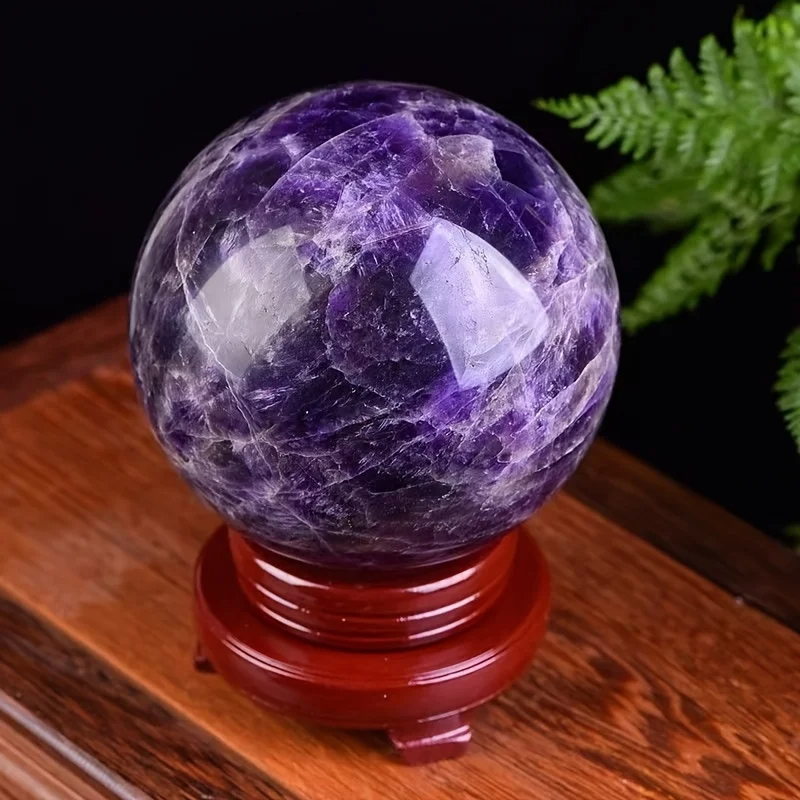 6-6.5cm Dream Amethyst Ball Polished Room Decor Crystal Crafts Stone Globe Souvenirs  Holiday Gifts Indoor Decorative Stone