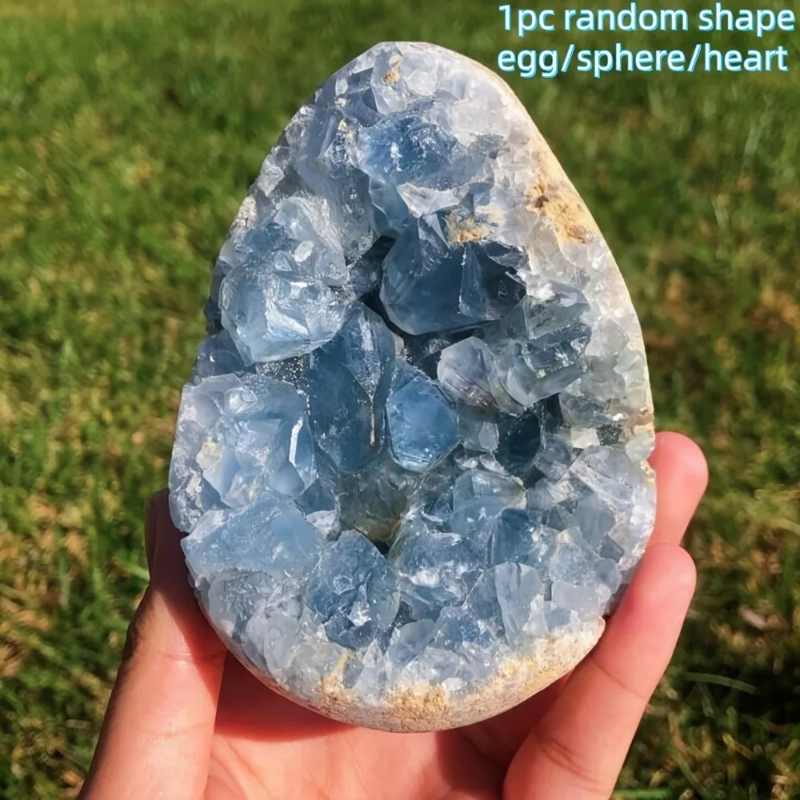 600-800g Celestite Geode Cluster  Fashion Crystal Stones Piedras  Cuarzos Room Decor Gifts