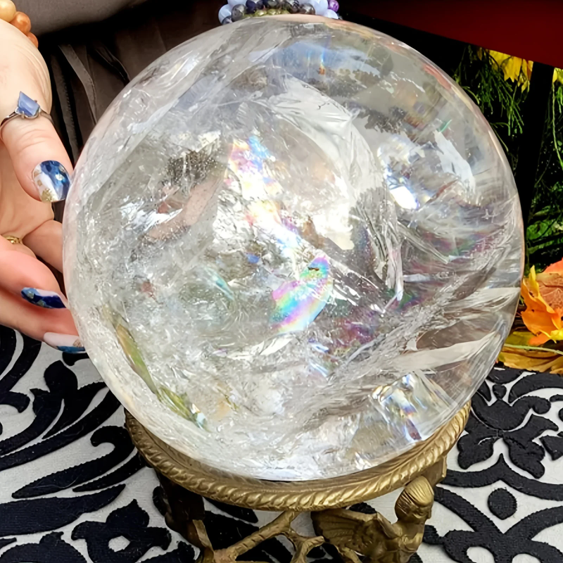 1pc  Large Elegant Clear Quartz Crystal Sphere,Polished Ball,Home Decor and Gift, Unique Gift,Crystal Craft Collection
