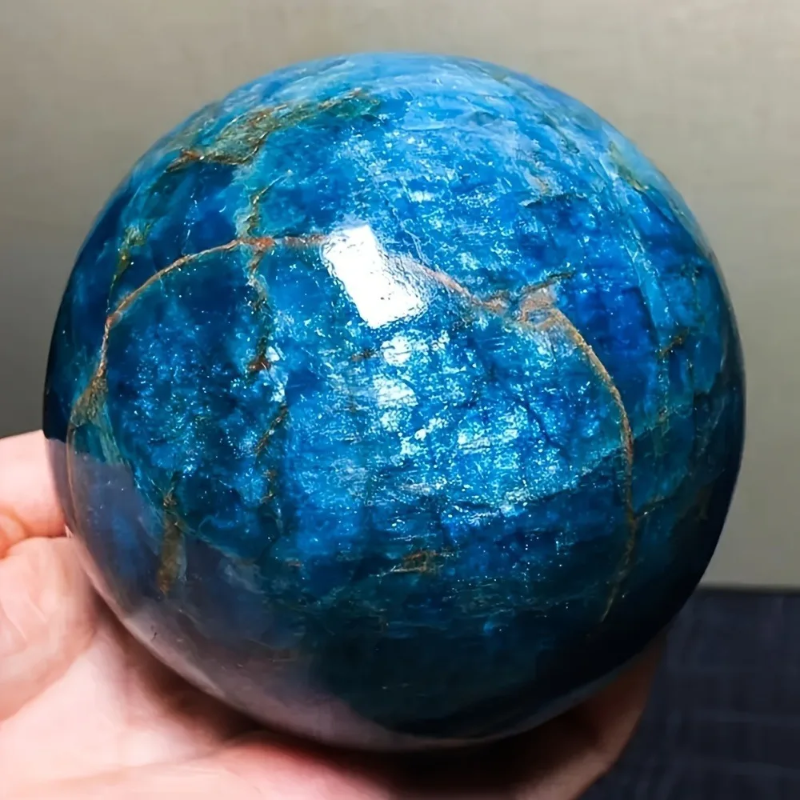 Blue Apatite Ball Healing Stones Ball Reiki Fengshui Meditation Ornaments and Decorations