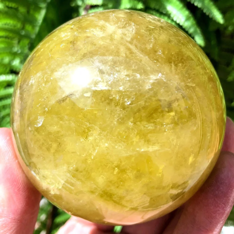 7-7.5cm High Quality Citrine Sphere Crystal Stone Yellow Crystal  Energy Gift  Crystals and Stones Healing  Crystals Decor