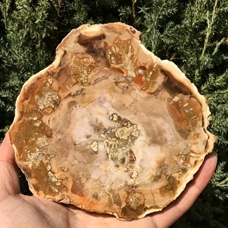 CrystalHola Petrified Wood Slab Natural Irregular Smooth Fossils Semi Precious Stones  Home Decoration