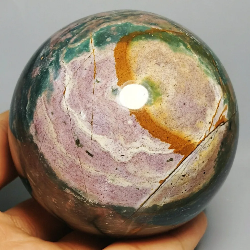 Ocean Jasper Quartz Crystal Sphere  Mineral Healing Colourful Reiki Decoration Ball CrystalHola Brand