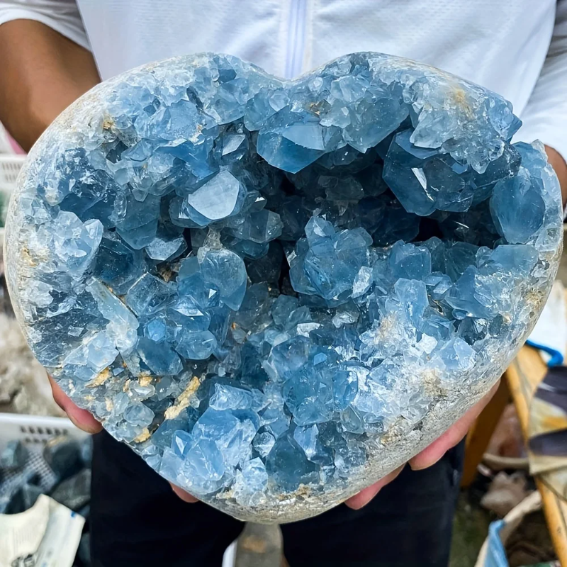 2-3kg Large Celestite Geode Cluster Crystal Stones Piedras Semipreciosas Naturales  Crystals Bulk Feng Shui Wiccan Decor