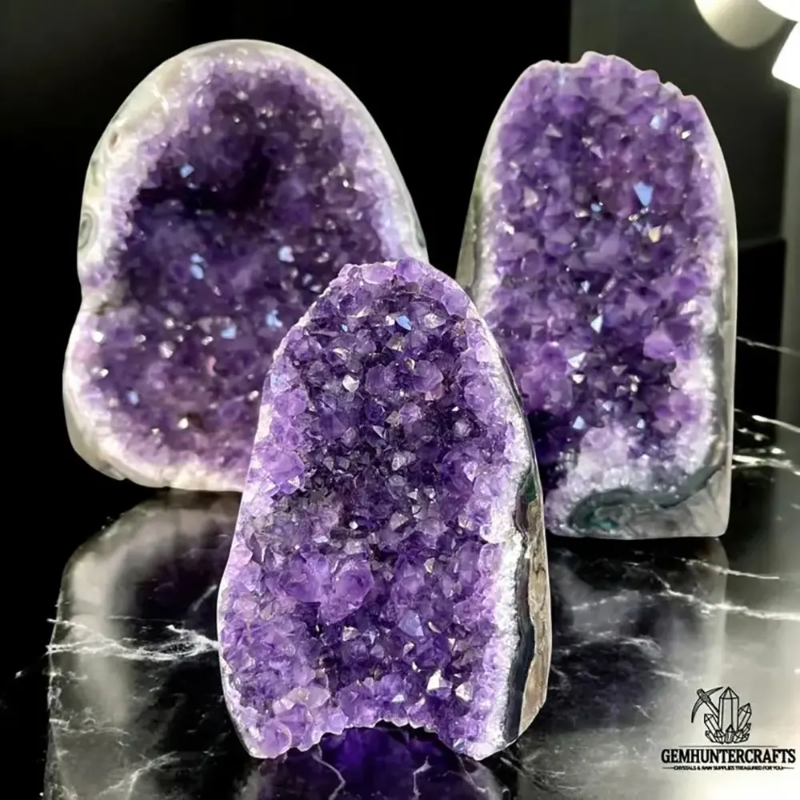 300-400g Brazilian Amethyst Crystal Cluster Natural Deep Purple Decorative Stone Rough Texture Gift for Home and Office Decor