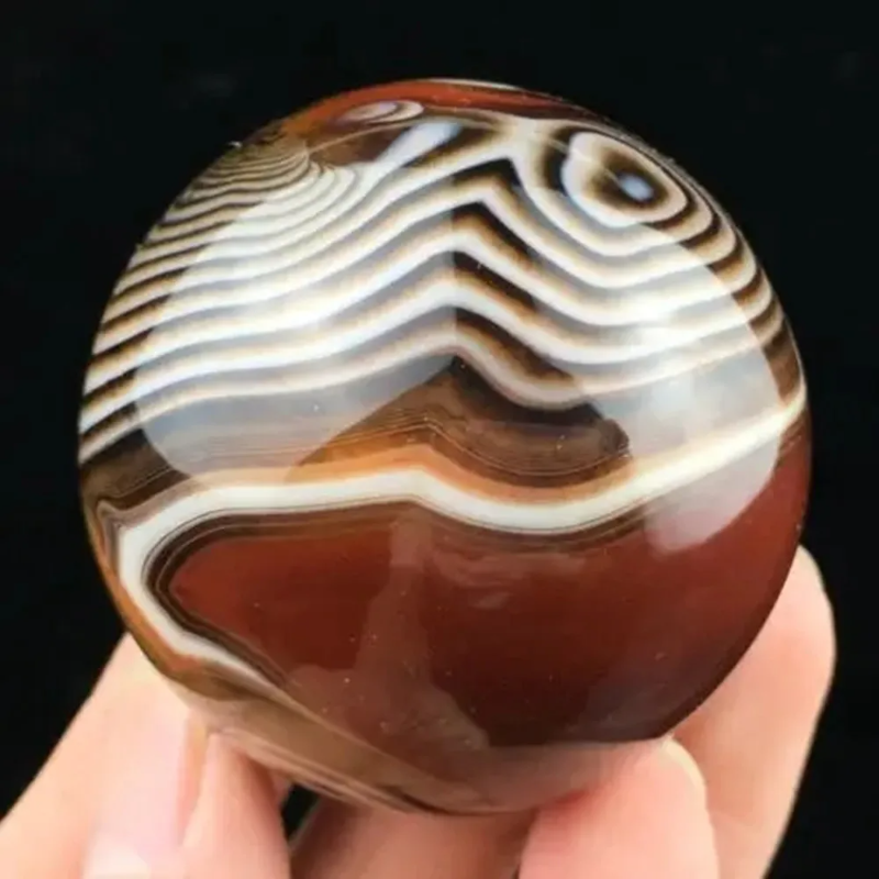 Natural quartz crystal lace agate ball reiki energy ball treatment  + 15pcs