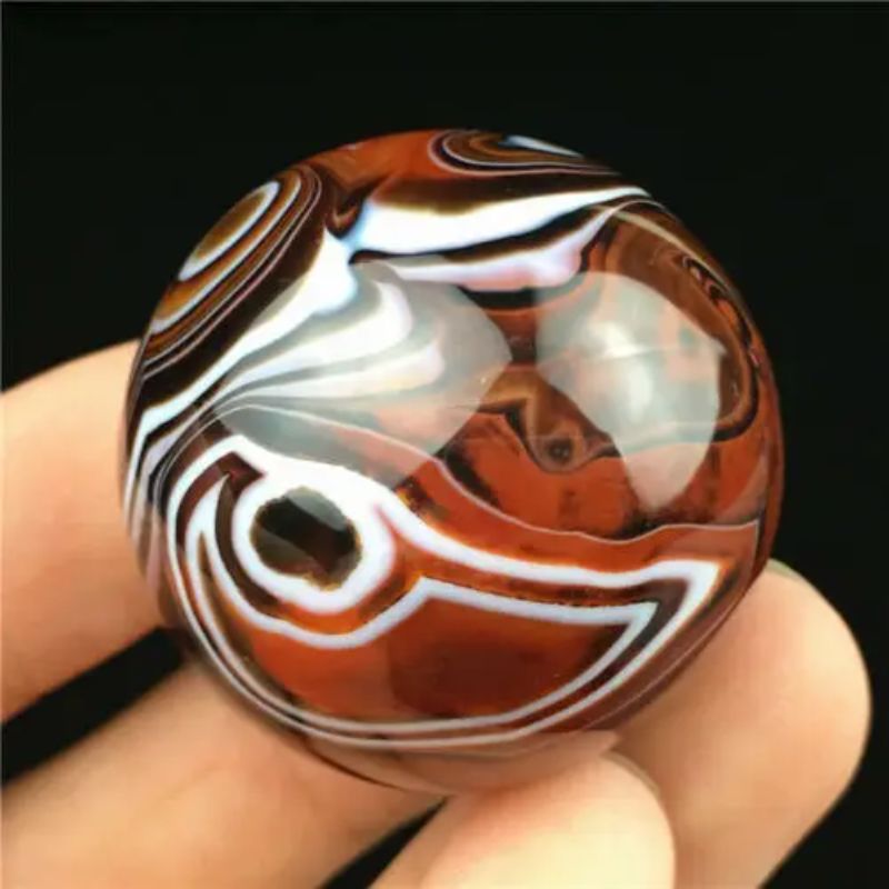Natural quartz crystal lace agate ball reiki energy ball treatment  + 15pcs