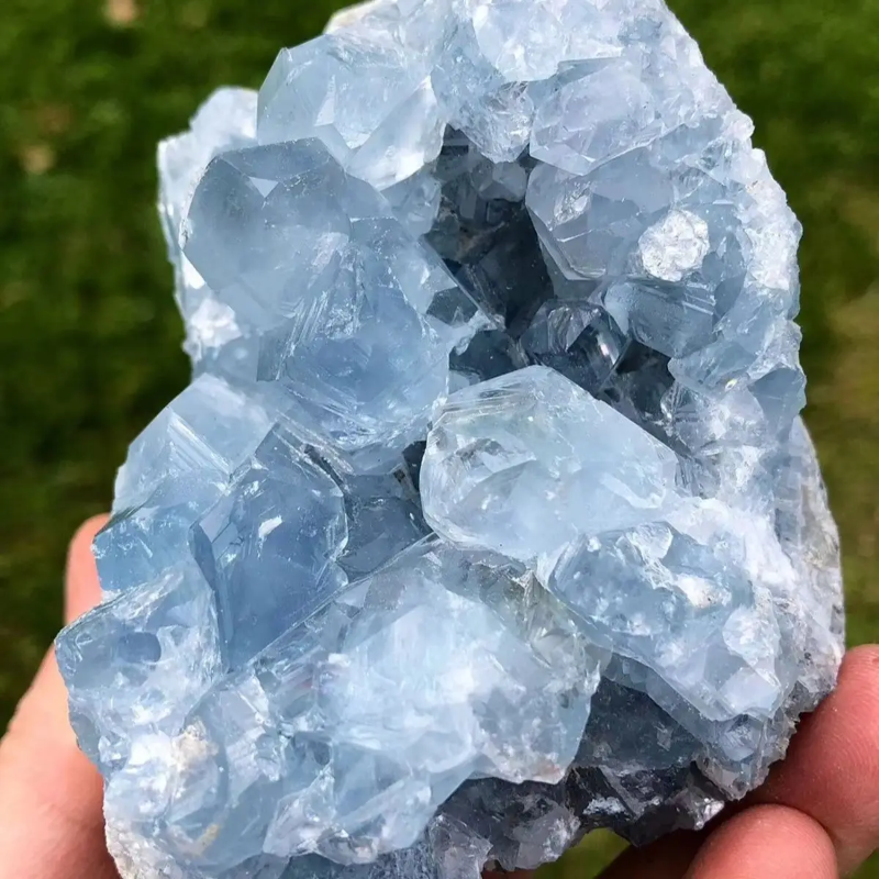 400-600g Celestine Stone Cluster - Natural - Genuine Blue Celestite Crystal Cluster, Home Decor, Specimen Collection