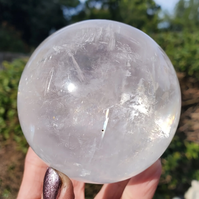 1pc Delicate White Calcite Crystal Ball-Healing Gemstone, Unique Gift Perfect Home Decorate, gorgeous style, decorative stones