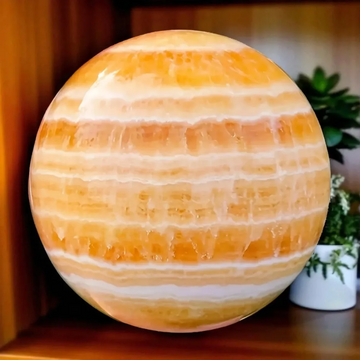 8-8.5cm Large Yellow Calcite Crystal Sphere Honey Yellow Colors Home Decoration Ball Healing Crystal Christmas and Holiday Gifts