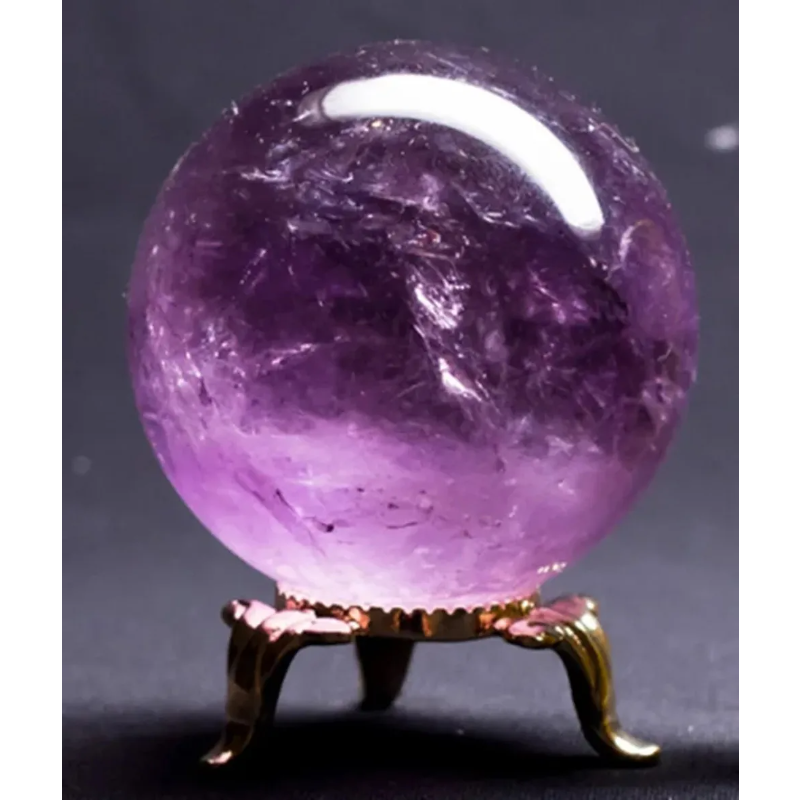 300gNatural Amethyst Quartz Crystal Sphere Ball — Healing Stone, Meditation Sphere