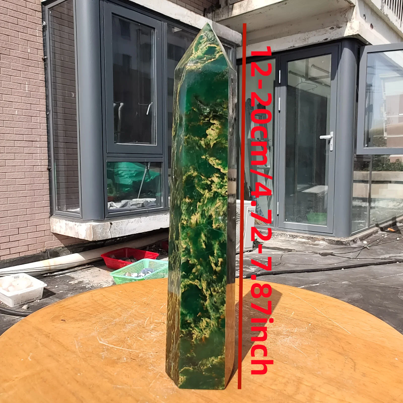 1PC Genuine Artificial Emerald Stone Tower Obelisk for Home Decoration-Perfect Crystal Gift for Holidays, gorgeous style