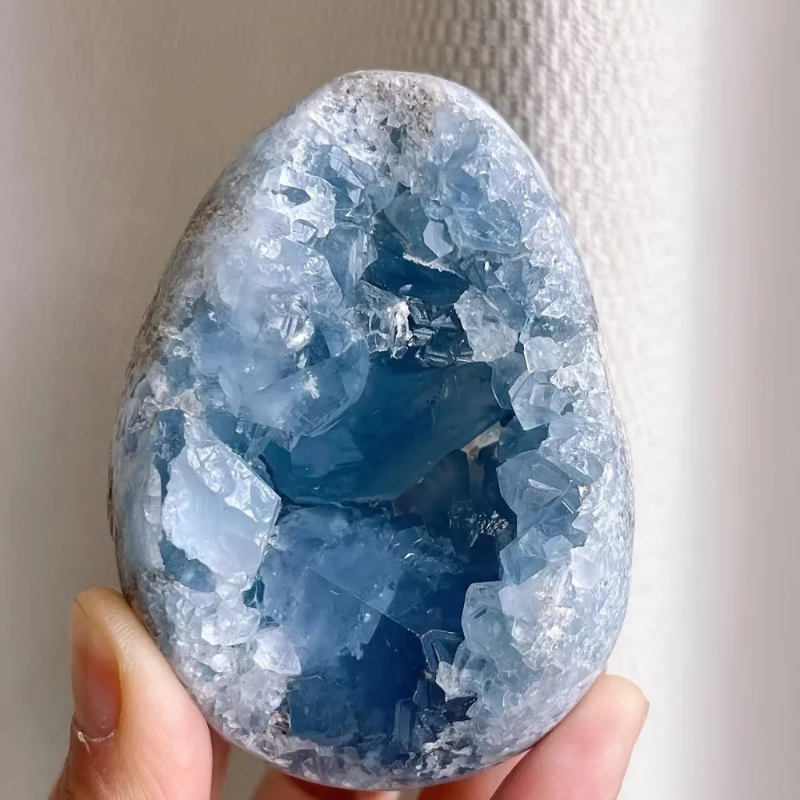600-800g Celestite Geode Cluster  Fashion Crystal Stones Piedras  Cuarzos Room Decor Gifts