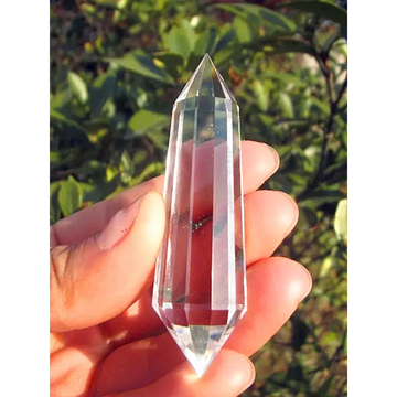 Natural Clear Quartz Vogel Style Crystal Wand — 12-Sided Healing Point, 70mm