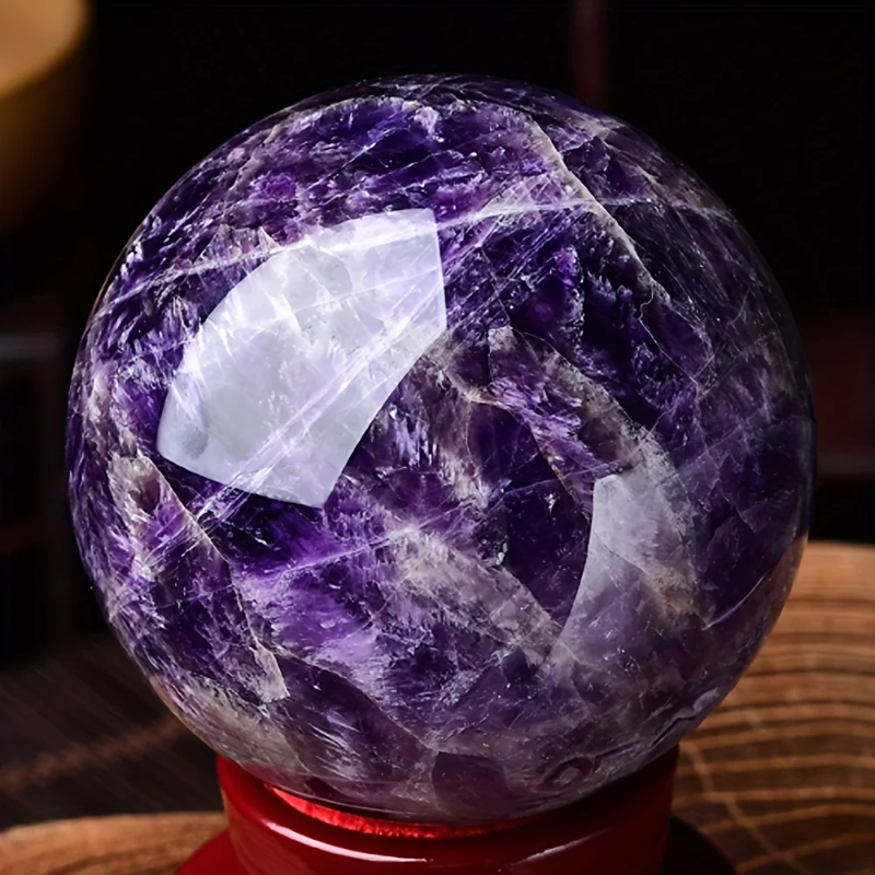 6-6.5cm Dream Amethyst Ball Polished Room Decor Crystal Crafts Stone Globe Souvenirs  Holiday Gifts Indoor Decorative Stone