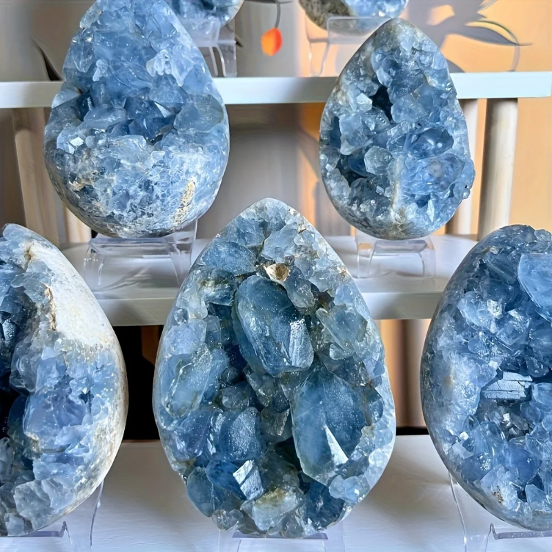 2-3kg Large Celestite Geode Cluster Crystal Stones Piedras Semipreciosas Naturales  Crystals Bulk Feng Shui Wiccan Decor