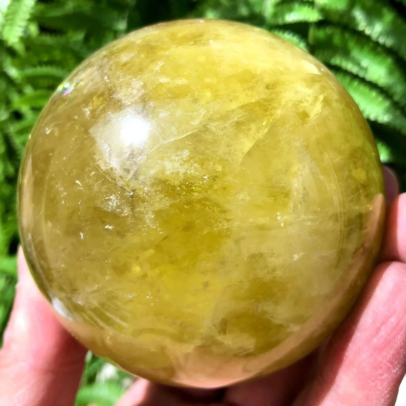 7-7.5cm High Quality Citrine Sphere Crystal Stone Yellow Crystal  Energy Gift  Crystals and Stones Healing  Crystals Decor