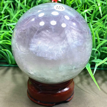 Natural Fluorite Crystal Ball — Hand-Polished Quartz Sphere, Rainbow Healing Stone