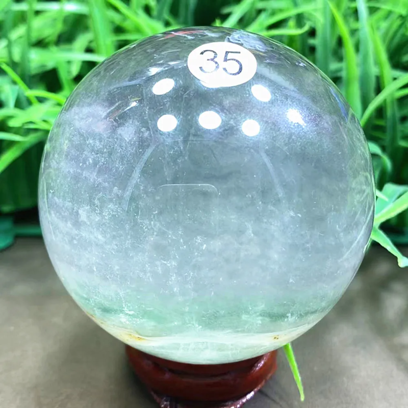 Natural Fluorite Crystal Ball — Hand-Polished Quartz Sphere, Rainbow Healing Stone