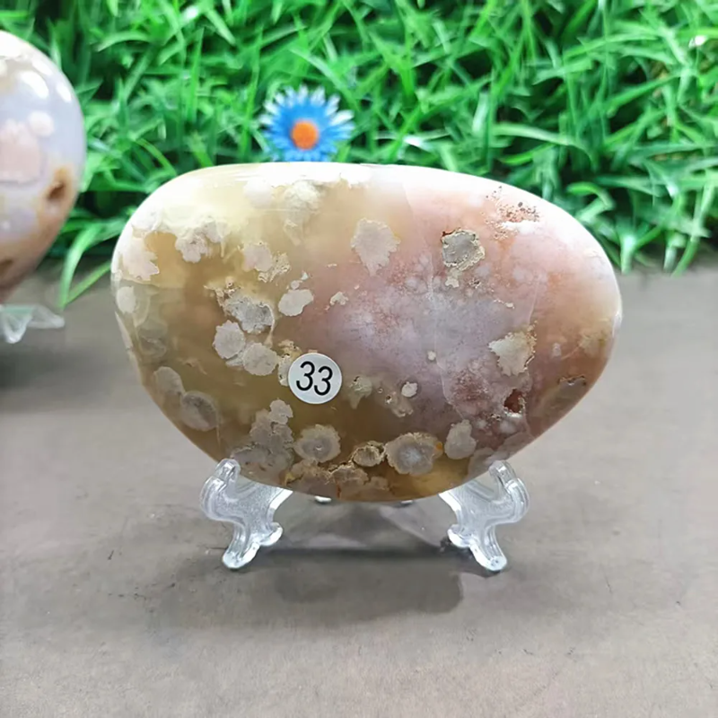 Natural Cherry Agate Crystal Heart — Polished Quartz Heart, Love & Home Decor