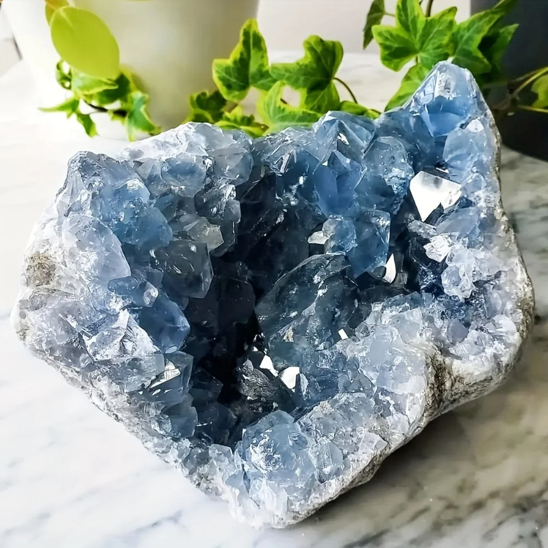 2-3kg Large Celestite Geode Cluster Crystal Stones Piedras Semipreciosas Naturales  Crystals Bulk Feng Shui Wiccan Decor